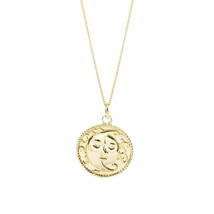 Sun Moon Pendants Necklace For Lovers 925 Sterling Silver Necklace Design Gold C - £20.55 GBP