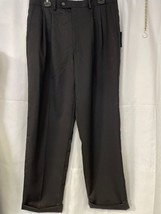 Chaps Men&#39;s Black Pleated Dress Pants Size 34 x 32 SKU 5992 - £32.75 GBP