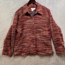 Cold Water Creek Coat Red Size Large Acrylic Polyester Blend Button Up - $9.60