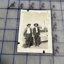 Old Photograph Two Men Cowboy Hats And Boots Pre 1920 Texas - $14.24