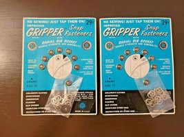 Vintage Set of 2 Scovill Gripper Snap Fasteners 8 Count Size 15 (NEW OLD STOCK) - £6.18 GBP