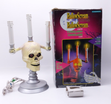 Flickering Lights Haunted Skull Candelabra Vtg 1994 By Trendmasters Hallowscream - £20.50 GBP