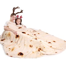 Burritos Tortilla Blanket 2.0 Double Sided 71 Inches For Adult And Kids, Giant F - £36.08 GBP
