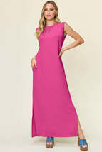 Double Take Full Size Texture Mock Neck Sleeveless Maxi Dress - $31.00