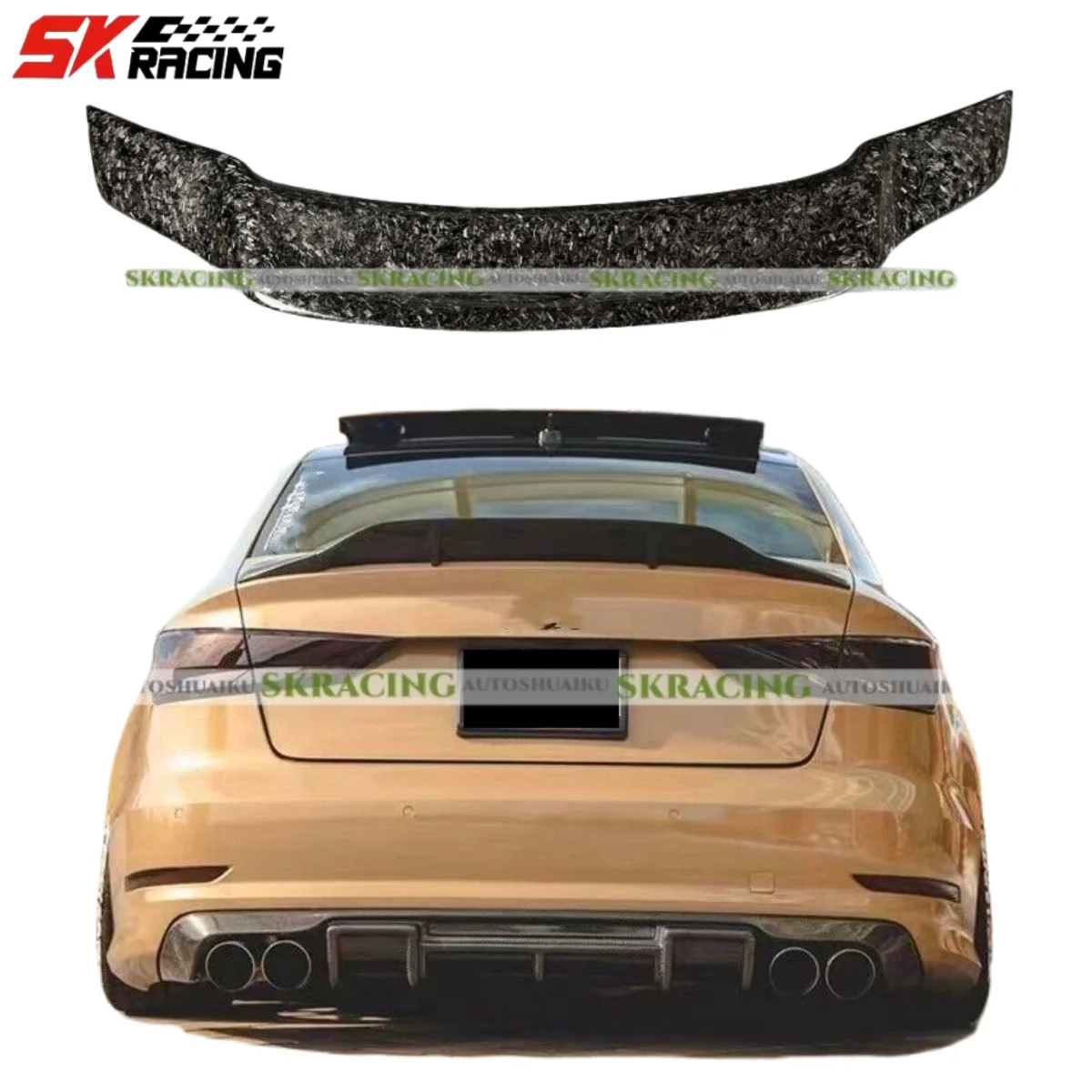 Spoilers For Audi A3 A4 A5 A6 S3 S4 S5 Forged Real Carbon Fiber Unpainted Gloss - £272.42 GBP+