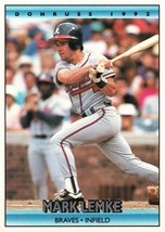 1992 Donruss Atlanta Braves Baseball Card #606 Mark Lemke - £1.36 GBP