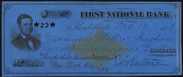 1870s Check from the First National Bank of Indiana - £6.15 GBP