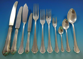 Chippendale by HB Hammer German 800 Silver Flatware Set For 12 Service 140 Pcs - $8,415.00