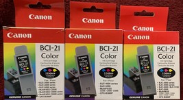Lot of (3) Genuine Original Canon Ink Cartridges ~ BCI-21 Color - $17.70