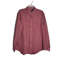 IZOD Button Up Collared Shirt ~ Sz XL ~ Long Sleeve ~ Burgundy - £17.69 GBP