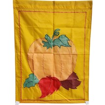 Fall Pumpkin Double Sided Appliqued 100% Nylon Garden Flag Decor  38.75&quot;... - $12.95