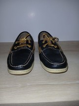 Sperry Top-Sider Leopard Print &amp; Black Suede Leather Boat Shoes Women&#39;s Size 7M - £15.38 GBP