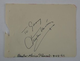 Chester Morris Signed 4.5x6 Cut Paper Autographed Actor Alibi Personaliz... - $29.69