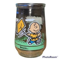 Welch’s Jelly Jar Glass Peanuts Comic #3 See If It Flies Kite Charlie Sally - £8.90 GBP