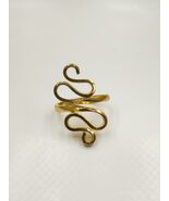 Vintage Snake Ring, Adjustable Snake Open Ring, Brass Snake Spiral Ring - $40.00