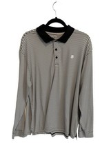 Coolibar Mens Erodym Golf Polo Long Sleeve Shirt Black White Striped Upf 50+ Xl - £22.16 GBP