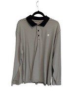 COOLIBAR Mens ERODYM Golf Polo Long Sleeve Shirt Black White Striped UPF 50+ XL - $27.83