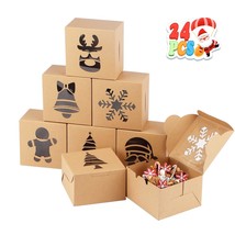 Christmas Cookie Boxes, Bakery Boxes With Window, Treat Pastry Boxes For Holiday - £14.22 GBP