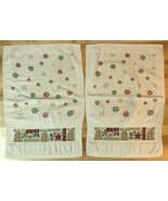 2 VINTAGE 1980&#39;s CHRISTMAS HOLIDAY KITCHEN TOWEL HAND TOWEL - SNOWFLAKES... - $150.53 MXN