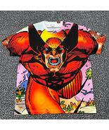 Marvel X-Men Wolverine Oversized Shirt Men Medium All Over Print Retro V... - $96.16 CAD