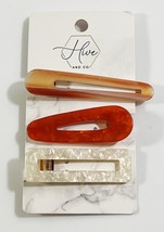 Hive and Co. Salon Hair Clip Set of 3 Coral 3 Ct - £7.78 GBP