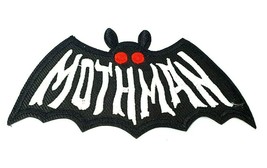 Mothman Embroidered Iron On Patch Folklore Monster Creature Moth Human Name Logo - £4.88 GBP