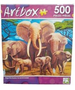 Jigsaw Puzzle 500 Piece Kings of the Savanna Elephants Artbox Factory Se... - £8.54 GBP