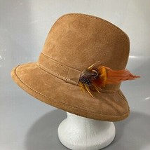 Henschel M 22&quot; Camel Tan Suede Fedora Hat Made in USA - $41.65