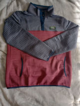 LL Bean Air Light Knit Colorblock 1/4 zip Snap Pullover Womens Size Medium - £19.58 GBP