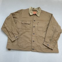 Levi&#39;s Workwear Trucker Jacket Men Sz 3XL Tan Khaki Corduroy Collar - So... - £31.15 GBP