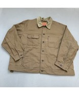 Levi&#39;s Workwear Trucker Jacket Men Sz 3XL Tan Khaki Corduroy Collar - So... - £31.14 GBP