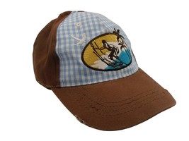 Surfer Logo Blue Checker Brown Hat Beach Island Ocean Surf Sun Distresse... - $22.12