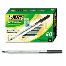 Bic Ecolutions Round Stic Ballpoint Pen 1.0mm 50pk - Black - £36.89 GBP