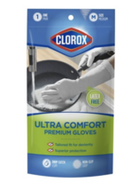 Clorox Ultra Comfort Premium Latex Free Gloves, 1 Pair, Size Medium - £7.80 GBP