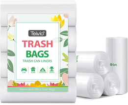 2.6 Gallon 80 Counts Strong Trash Bags Garbage Bags by Teivio, Bathroom Trash Ca - £9.44 GBP