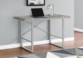 Monarch Specialties I 7662 48 in. Metal Computer Desk, Grey Concrete-Loo... - $213.30