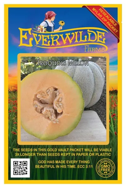 50 Iroquois Melon Seeds - Everwilde Farms Mylar Seed Packet - £7.42 GBP