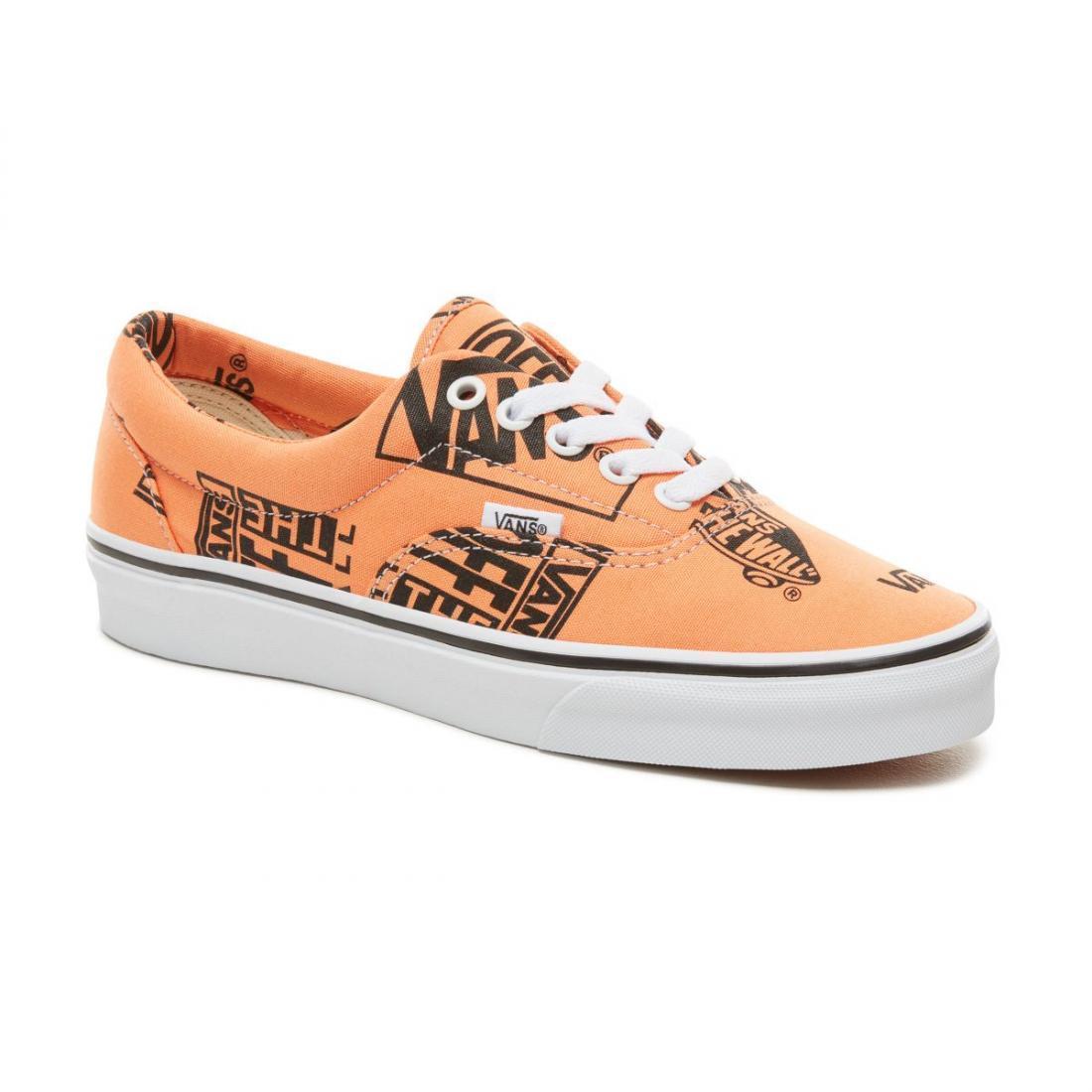 Vans Era Big Logo Off The Wall Tangerine Orange Black Womens Shoes Sneakers - $34.95