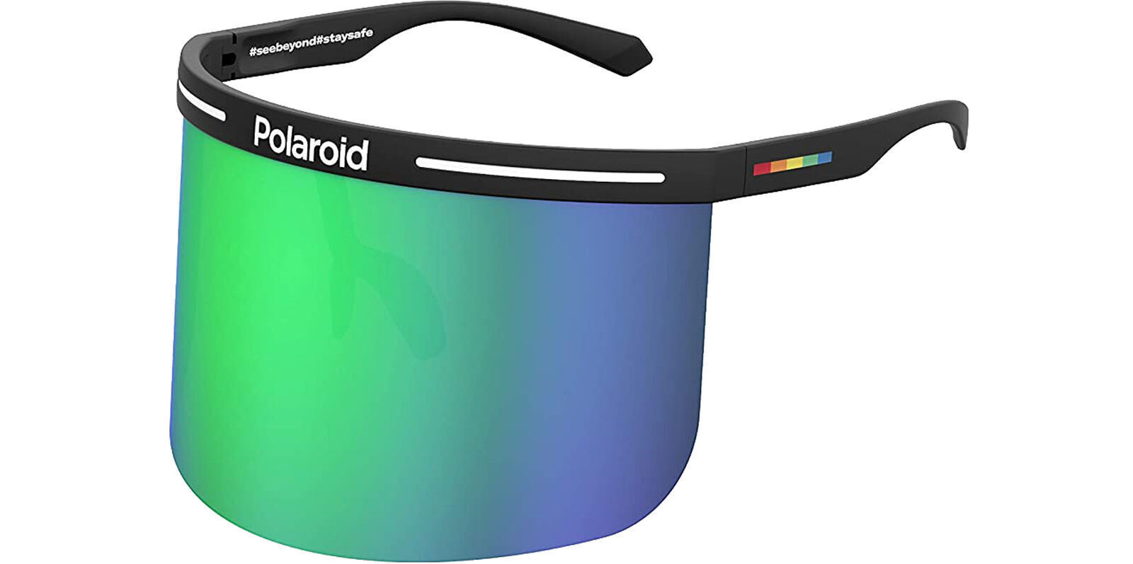Brand New Authentic POLAROID Sunglasses Shield Visor Mirrored Lenses PLD... - $49.49