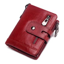 KAVIS Leather Women Wallet Lady Female Coin Purse PORTFOLIO Cowhide Leather Red  - £30.84 GBP