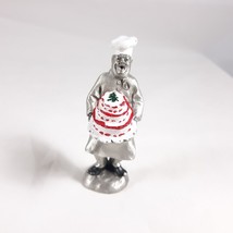 Hudson Fine Pewter Villagers Baker with Christmas Cake  No. 5243 USA Vintage - £15.86 GBP