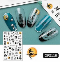 Nail Art 3D Decal Stickers Night party funny pumpkin witch ghost skull XF3110 - £2.56 GBP
