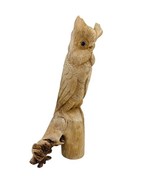 Owl Parasite Wood Carving Sculpture Figure 10” Large Hand Carved Bird Vi... - $926.62 MXN