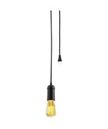 Edison 1-Light Plug-in Pendant, Matte Black, Black Woven Fabric Cord, in... - €33,22 EUR