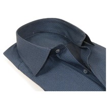 Men Shirt Hankie CASILA Turkey Cotton Blend Long Sleeves 502100-08 Navy Checker image 2