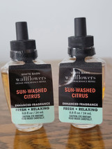 Bath & Body Works SUN-WASHED Citrus Wallflower Two Refill Bulbs Sealed - $7.92
