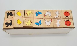 Animal Dominos Children's Colorful Painted Wooden Table Game Set of 84 Pieces - £20.19 GBP