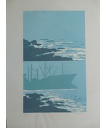 Richard Bosman “Aground&quot; Hand Signed &amp; Numbered Screenprint 1988 - $9,109.49 MXN
