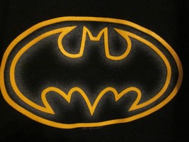 Nwot - Raised Rubber Batman Logo Black Adult Xl Short Sleeve Tee - £7.18 GBP