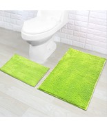 Chenille Bath Mat Non-Slip Microfiber Floor Mat 20 x 32 and 16 x 24, Green - £23.52 GBP